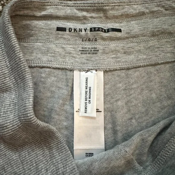 DKNY SPORT (L) Heather Gray Iridescent Silver Logo Sweatpants Joggers Pants - Picture 7 of 8